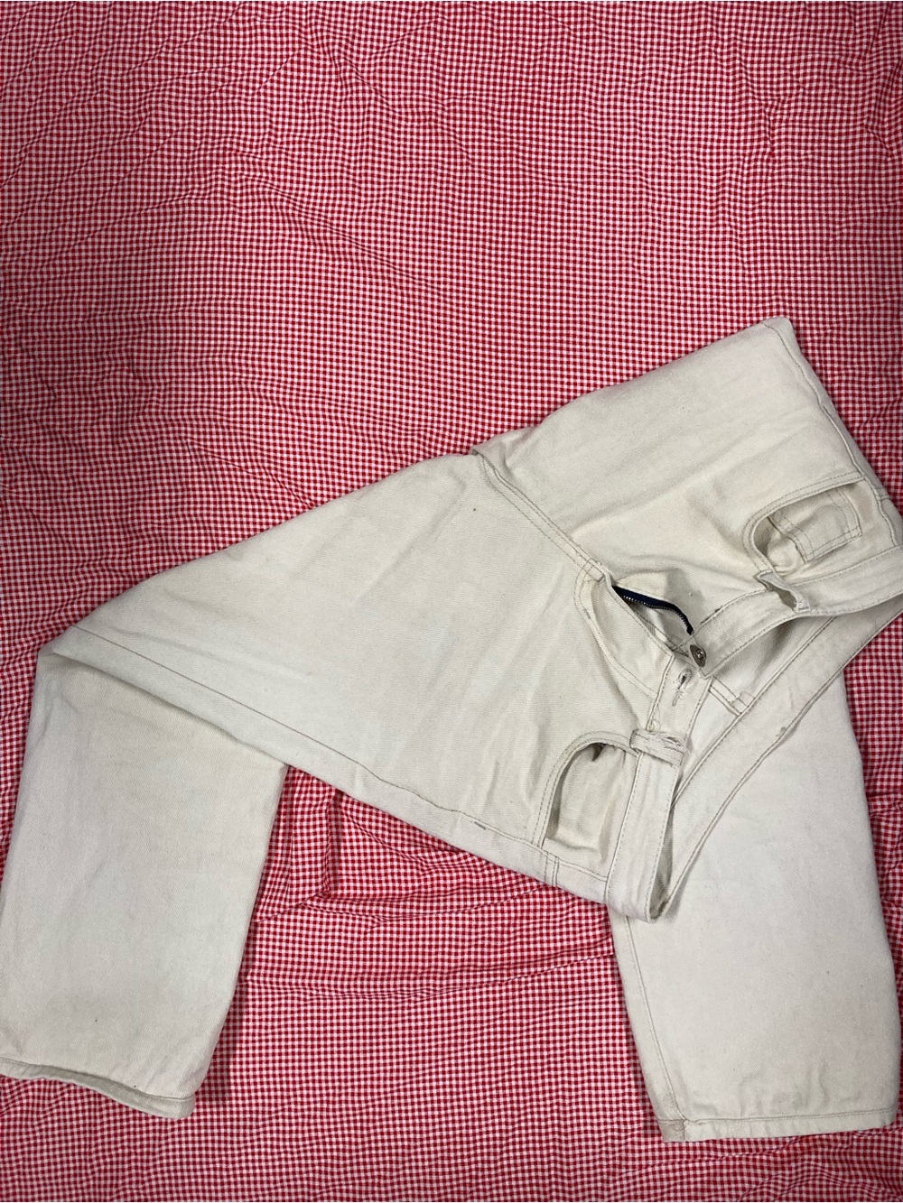 Men's Cream Straight-Leg Chinos - Classic Casual Style - Picture 7 of 7